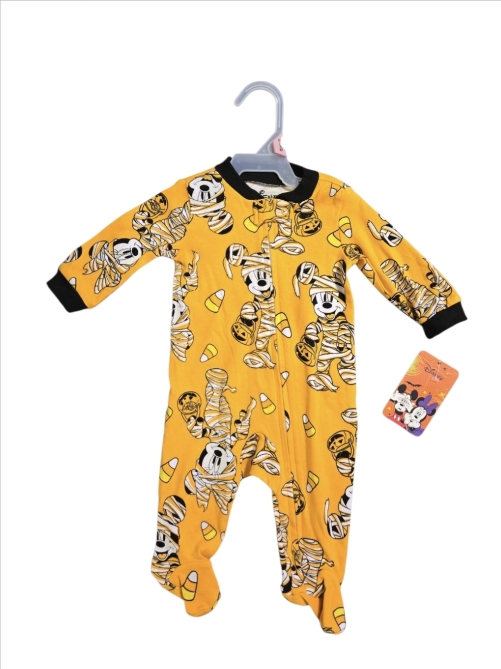 Disney Mickey Mouse One Piece 0-3 M Halloween Infant Footed Sleeper Pajamas